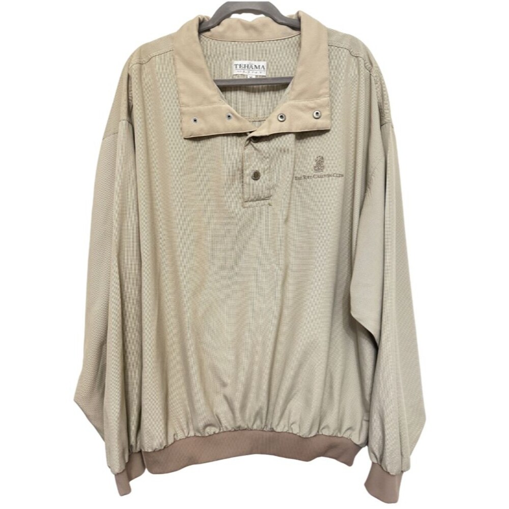 Tehama Clint Jacket 3/4 Button Ritz Carlton Club Golf Pullover Mens XL